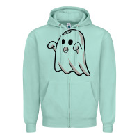 Seafoam ghost Zipper Hoodie - artisFamous