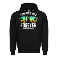 Black school out forever retired teacher retro summer Zipper Hoodie - artisFamous