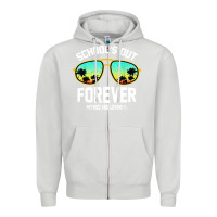 Dove Grey school out forever retired teacher retro summer Zipper Hoodie - artisFamous