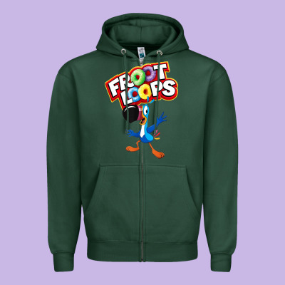 Froot Loops Toucan Sam Zipper Hoodie Designed By Artisfamous