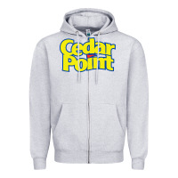 Heather Grey cedar point Zipper Hoodie - artisFamous
