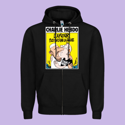 Charlie Hebdo Zipper Hoodie Designed By Artisfamous