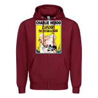 Burgundy charlie hebdo Zipper Hoodie - artisFamous
