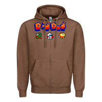 Chestnut dig dug Zipper Hoodie - artisFamous