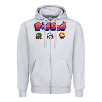 Heather Grey dig dug Zipper Hoodie - artisFamous