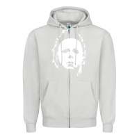 Dove Grey halloween horror myers Zipper Hoodie - artisFamous