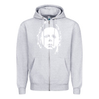 Heather Grey halloween horror myers Zipper Hoodie - artisFamous