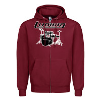 Burgundy ludwig drum Zipper Hoodie - artisFamous