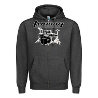 Charcoal Heather ludwig drum Zipper Hoodie - artisFamous