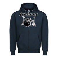 Navy ludwig drum Zipper Hoodie - artisFamous
