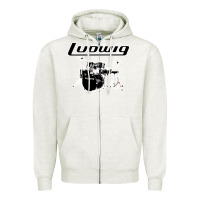 Oatmeal Heather ludwig drum Zipper Hoodie - artisFamous