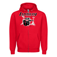 Red ludwig drum Zipper Hoodie - artisFamous