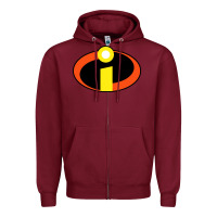Burgundy top incredibles Zipper Hoodie - artisFamous