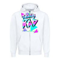 White 1980's style totally rad 80s casual  v.10.1 tank top Zipper Hoodie - artisFamous