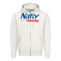 Oatmeal Heather natty daddy Zipper Hoodie - artisFamous