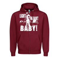 Burgundy American bodybuilder Zipper Hoodie - artisFamous