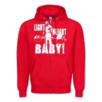 Red American bodybuilder Zipper Hoodie - artisFamous