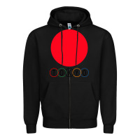 Black Japan Flag Olympics Zipper Hoodie - artisFamous