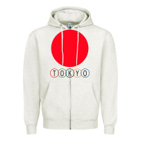 Oatmeal Heather Japan Flag Olympics Zipper Hoodie - artisFamous
