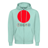 Seafoam Japan Flag Olympics Zipper Hoodie - artisFamous
