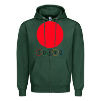 Sports Green Japan Flag Olympics Zipper Hoodie - artisFamous