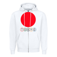 White Japan Flag Olympics Zipper Hoodie - artisFamous