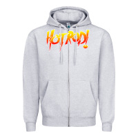 Heather Grey rowdy roddy piper hot rod vintage, Zipper Hoodie - artisFamous