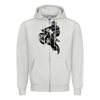 Dove Grey motocross dirt bike design got dirt Zipper Hoodie - artisFamous