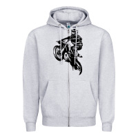 Heather Grey motocross dirt bike design got dirt Zipper Hoodie - artisFamous