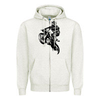 Oatmeal Heather motocross dirt bike design got dirt Zipper Hoodie - artisFamous