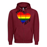 Proud Ally Lgbt Heart Gay Pride Month Zipper Hoodie | Teevron