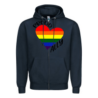 Navy proud ally lgbt heart gay pride month Zipper Hoodie - artisFamous