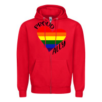 Red proud ally lgbt heart gay pride month Zipper Hoodie - artisFamous