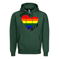 Sports Green proud ally lgbt heart gay pride month Zipper Hoodie - artisFamous
