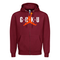 Burgundy goku Zipper Hoodie - artisFamous
