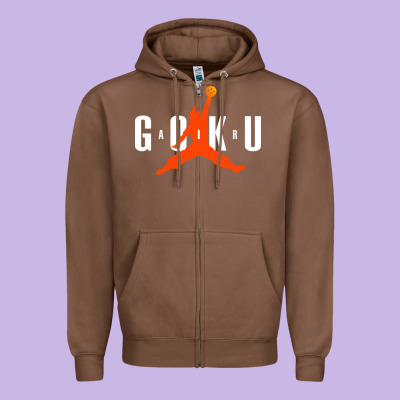 Goku Zipper Hoodie Designed By Artisfamous
