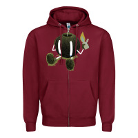 Burgundy self destruction Zipper Hoodie - artisFamous