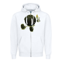 White self destruction Zipper Hoodie - artisFamous