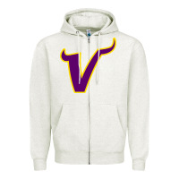 Oatmeal Heather Vikings Style Zipper Hoodie - artisFamous