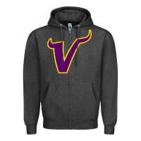 Charcoal Heather Vikings Style Zipper Hoodie - artisFamous