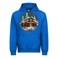 Cobalt Barn Christmas Urban Hoodie - RanaPortraitStore