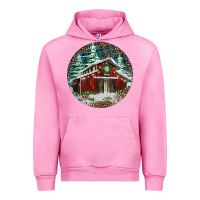 Fuchsia Pink Barn Christmas Urban Hoodie - RanaPortraitStore
