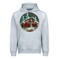Heather Grey Barn Christmas Urban Hoodie - RanaPortraitStore