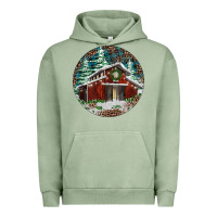 Pigment Oil Green Barn Christmas Urban Hoodie - RanaPortraitStore