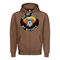 Chestnut ask me about my butthole ufo Zipper Hoodie - artisFamous