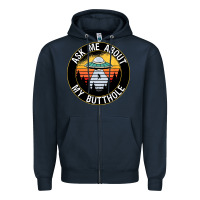 Navy ask me about my butthole ufo Zipper Hoodie - artisFamous