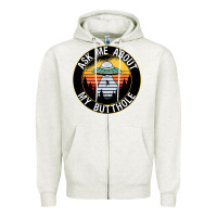 Oatmeal Heather ask me about my butthole ufo Zipper Hoodie - artisFamous