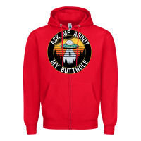 Red ask me about my butthole ufo Zipper Hoodie - artisFamous