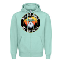 Seafoam ask me about my butthole ufo Zipper Hoodie - artisFamous