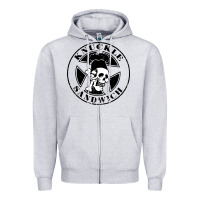 Heather Grey knuckle sandwich Zipper Hoodie - artisFamous